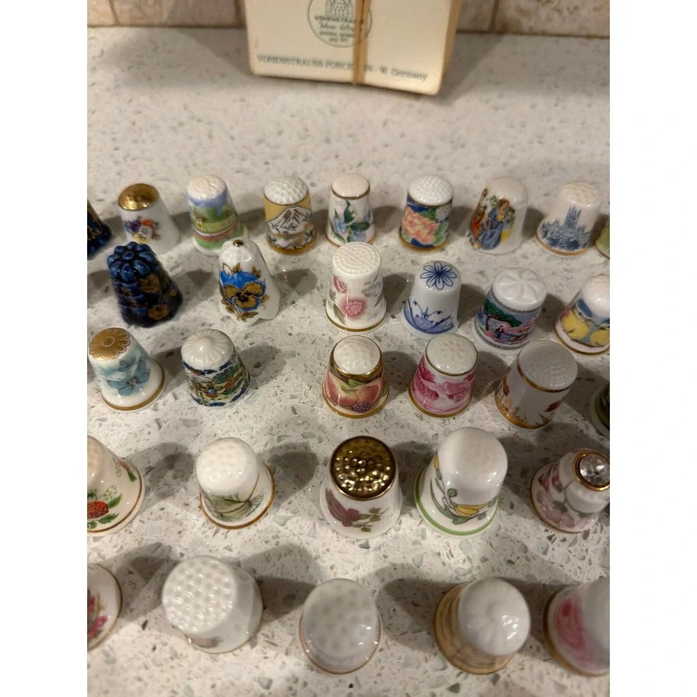 Hand Painted Porcelain Sewing Thimble‎ Bundle - Picture 6 of 7
